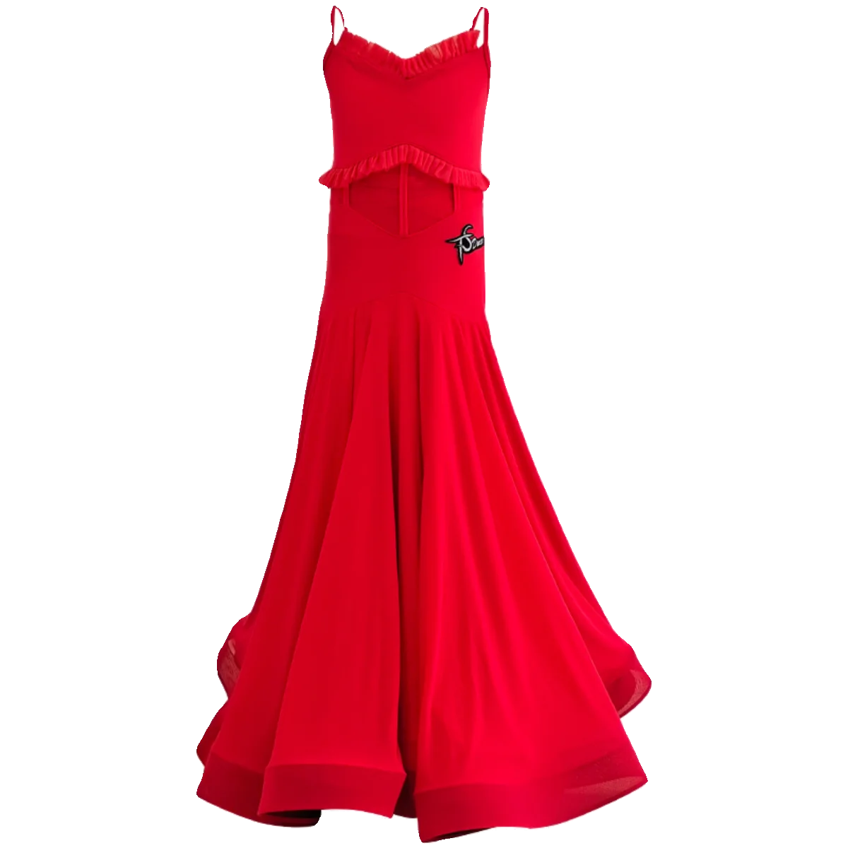 Vestidos profesionales de baile de salón de vals para niñas, ropa de baile moderna roja, vestido de competición de baile latino sin mangas SL9128