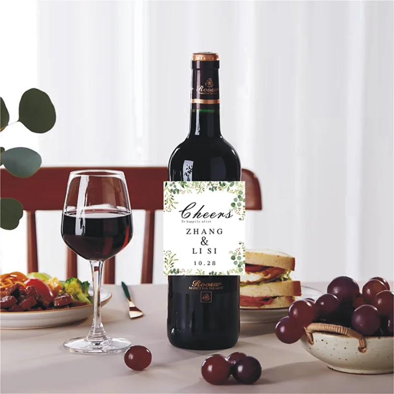 Custom 50/100 Pieces Celebration Label Personalized Bottle  Wine Labelslabel Sticker Custom Name Text Sticker Wine Bottle Labels