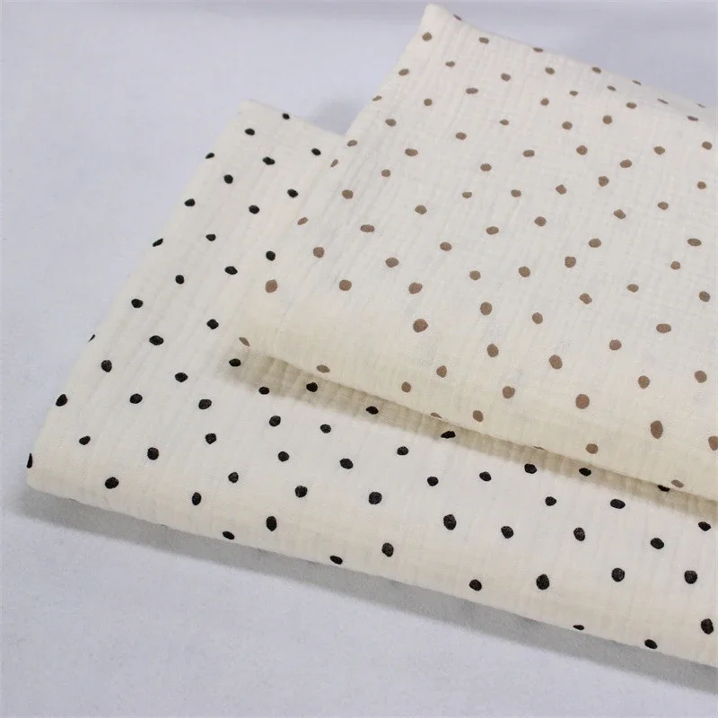 135x50cm Classic Polka Dot Cotton Double Gauze Fabric for Infants and Toddlers Clothing, Pajamas, and Blankets Sewing Cloth