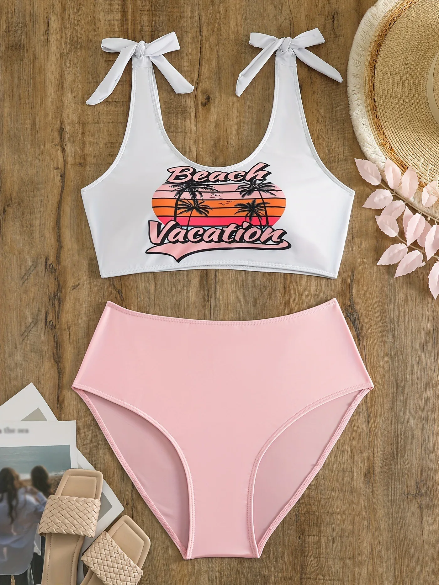 

Купальник-бикини женский с кокосовым деревом, в бразильском стиле