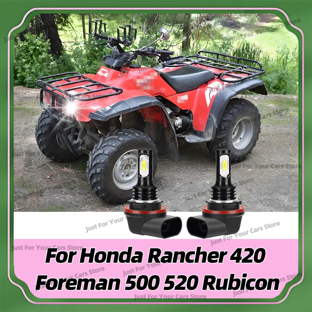 2x светодиодные лампы для передних фар с чипами CSP 3570, 12В, для Honda Rancher 420, Foreman 500, 520, Rubicon 2014-2023 годов выпуска, сверхъяркие фонари.