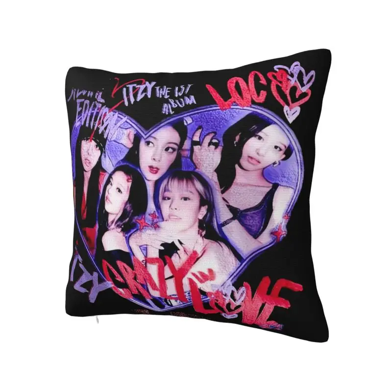 Custom Kpop Group Itzys Korean Girls Singer Pillow Case 45x45cm for Living Room Nordic Cushion Cover Square Pillowcase