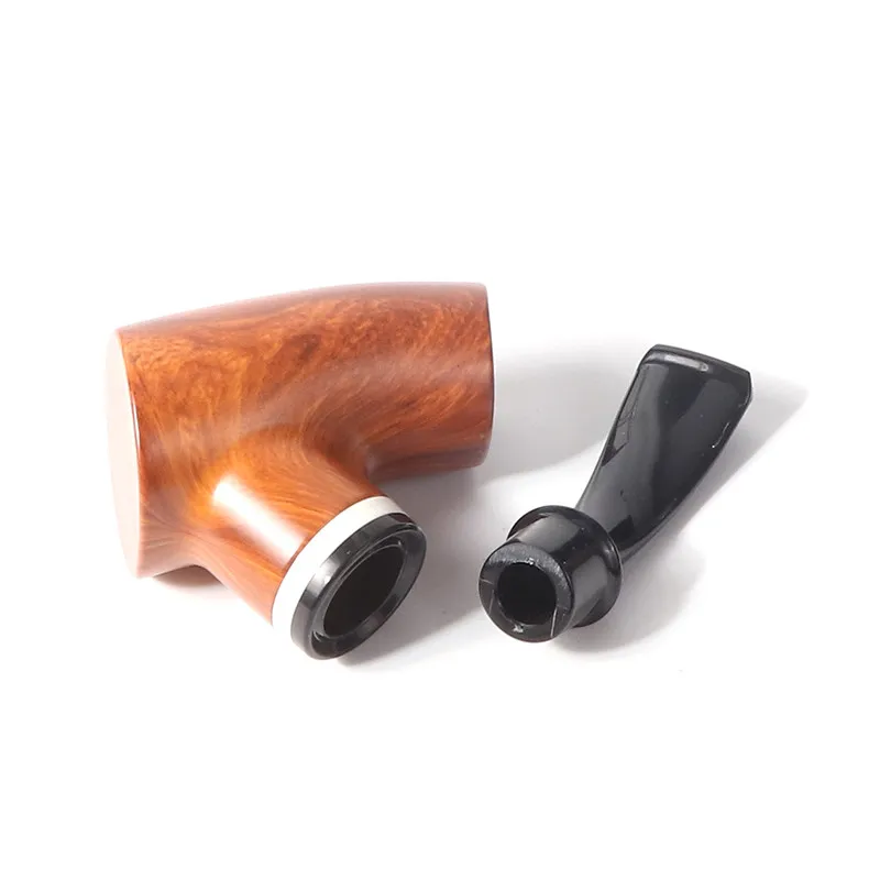 New Type cavity Resin Pipe With Metal Pot Detachable Cleaning Bent Portable Resin Tobacco Smoking Pipe