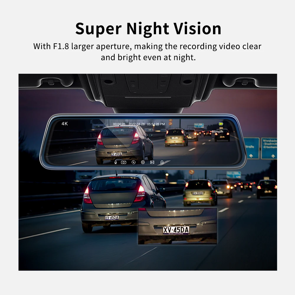 ThiEYE Carview 4 Dash Cam 4K Video Recorder Night Vision Dual Lens Mirror DVR With GPS Car Camera Recorder Rear Camera for Car