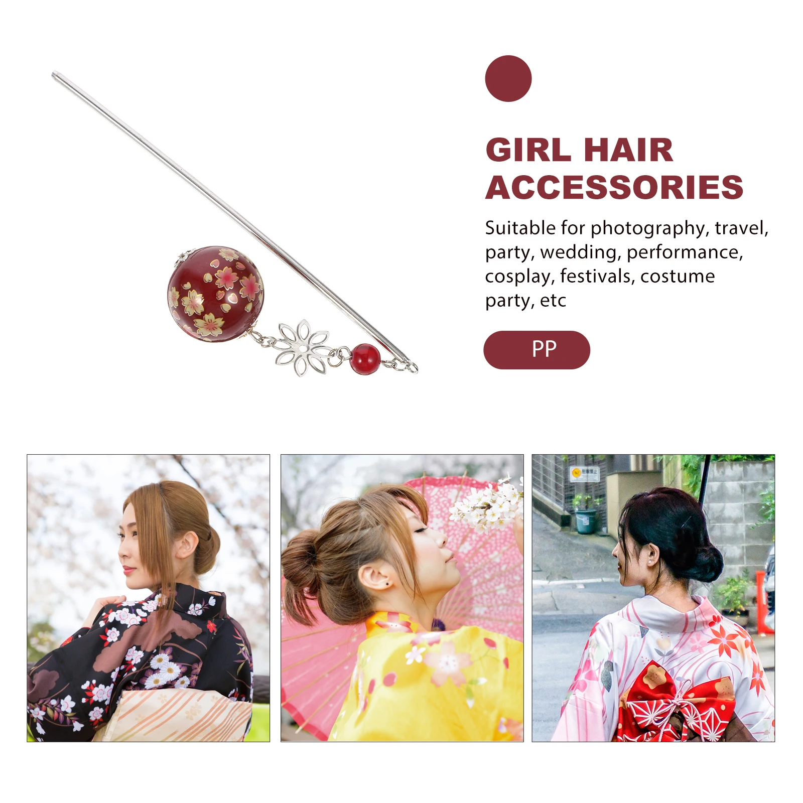 

Hairpin Stick Accessories Women Japanese Ornaments Bride Gold Chopsticks Long Hair Girls Hair Fork Photography Travel