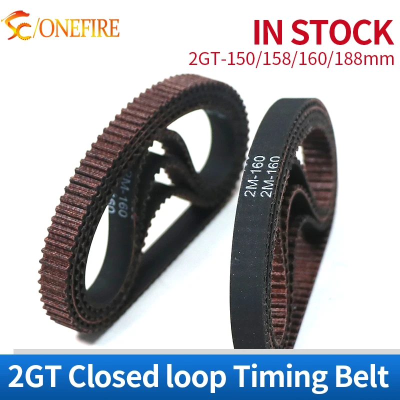 GT2 Rubber Timing Dust prevention belt circumference 2M 2GT 150/158/160/188 width 3/6/10mm  for 3D printers