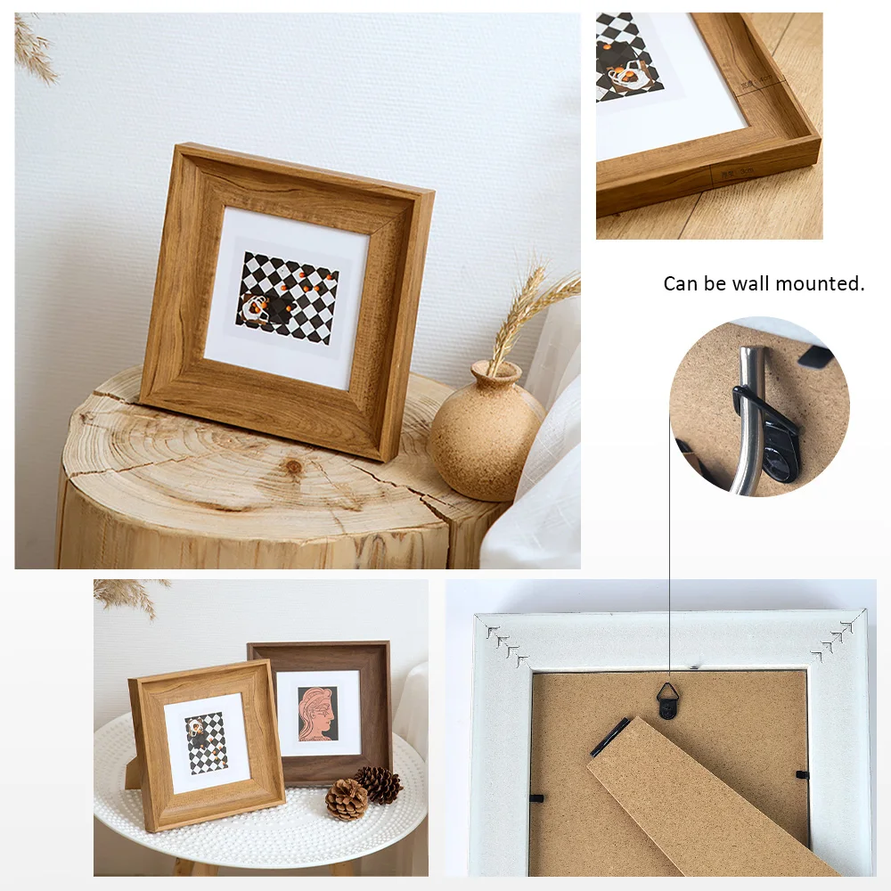 Square 6-inch Picture Frame Wall Hanging Creative Photo Frame  Horizontal And Vertical Home Decoration Ornaments Photo Frame