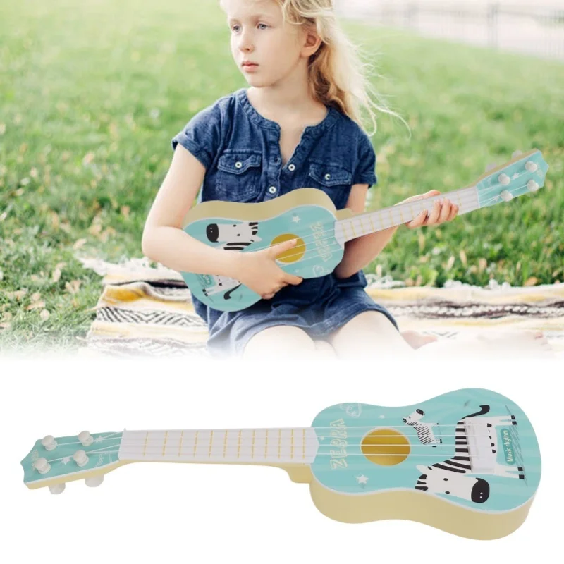 

Игрушки для гитары укулеле, пластиковые укулеле, музыкальный инструмент, игрушка с 4 струнами для детей, синий