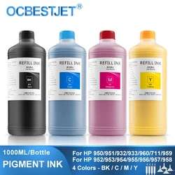 1000ML Pigment Ink Refill Ink For HP 950 951 932 933 952 953 954 955 711 8100 8600 8620 7610 7510 T120 T520 7740 8210 8710