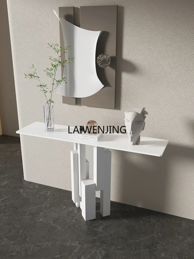 

LY light luxury rock slab entrance simple hotel corridor end view table narrow table decoration table