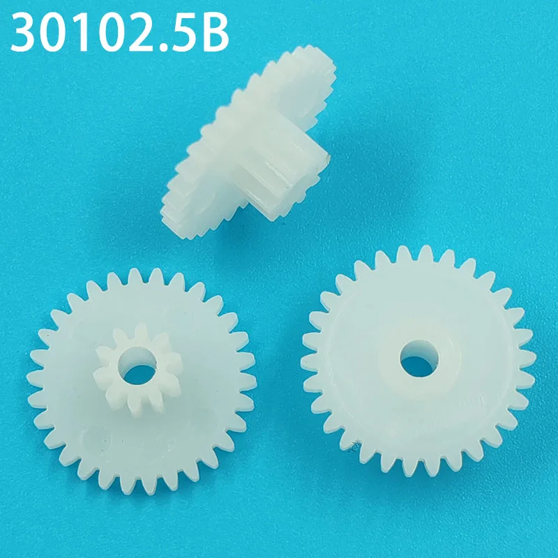 30102.5B 0.5M Plastic POM Gear Diameter 16mm 30 Teeth 10 Teeth Double Layer Gears 2.5mm Hole DIY Toy Parts Accessories 30+10T