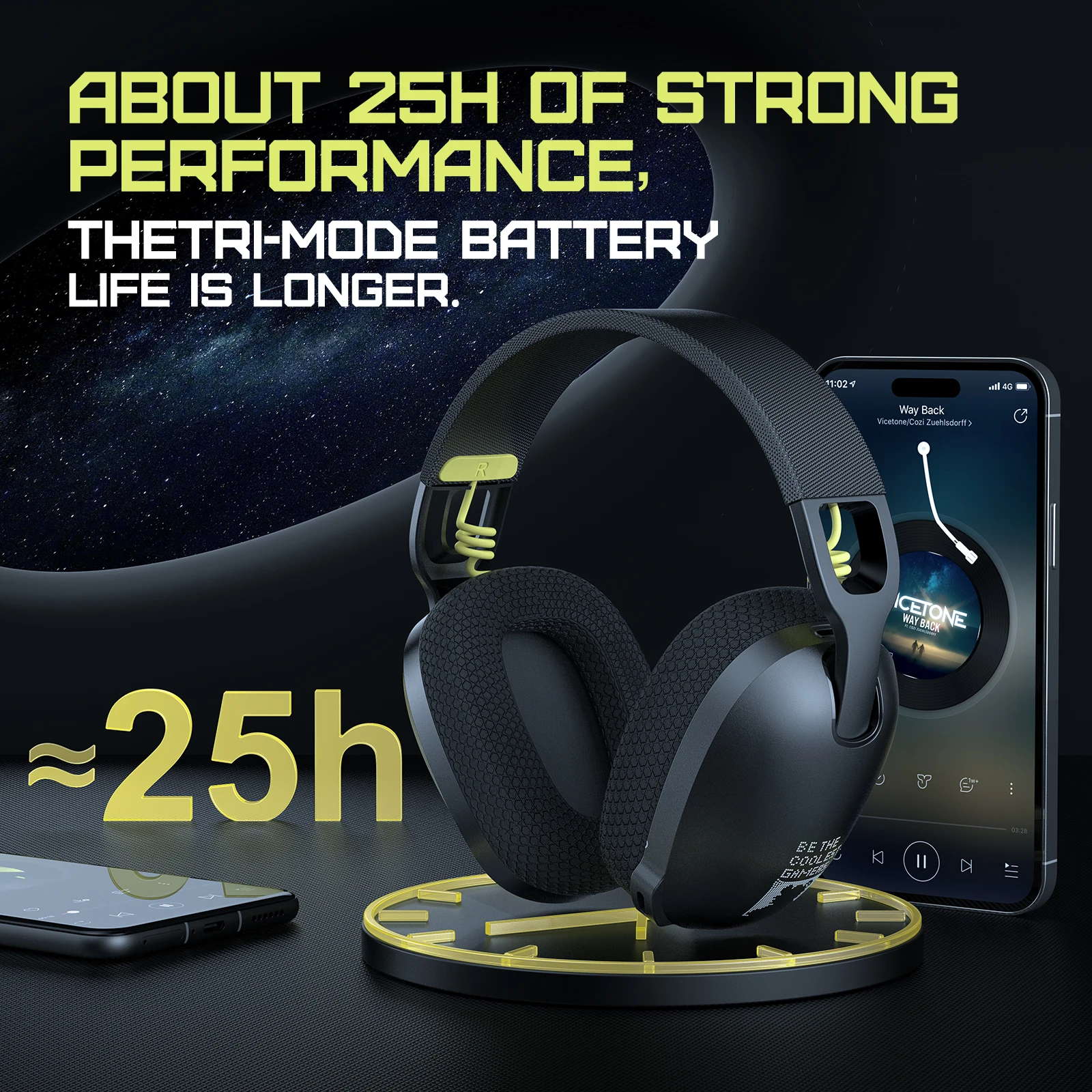 New ONIKUMA B2 Wireless Gaming Headset ANC Active Noise Cancelling Head-mounted Bluetooth Headset 2.4G