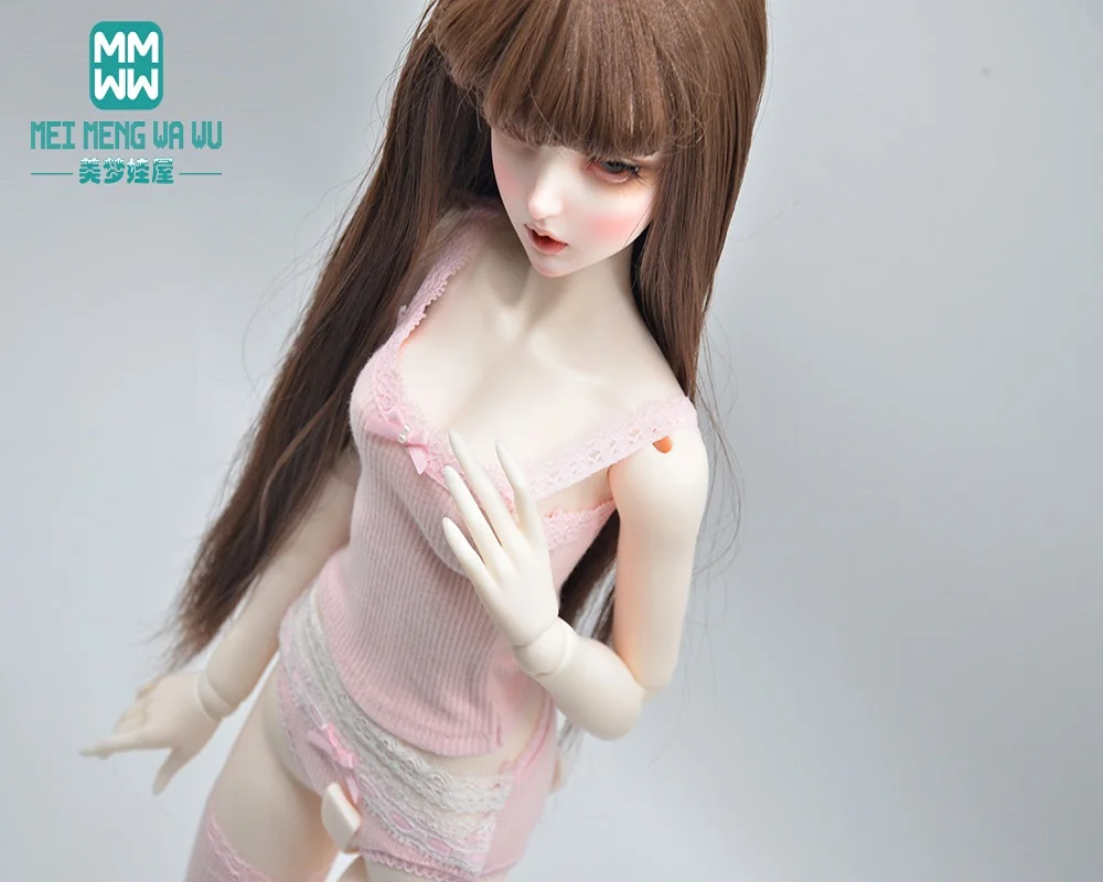 BJD Doll Clothes 58--60cm 1/3 DD SD Toy Ball Joint Doll Fashion Pink Three-Piece Set