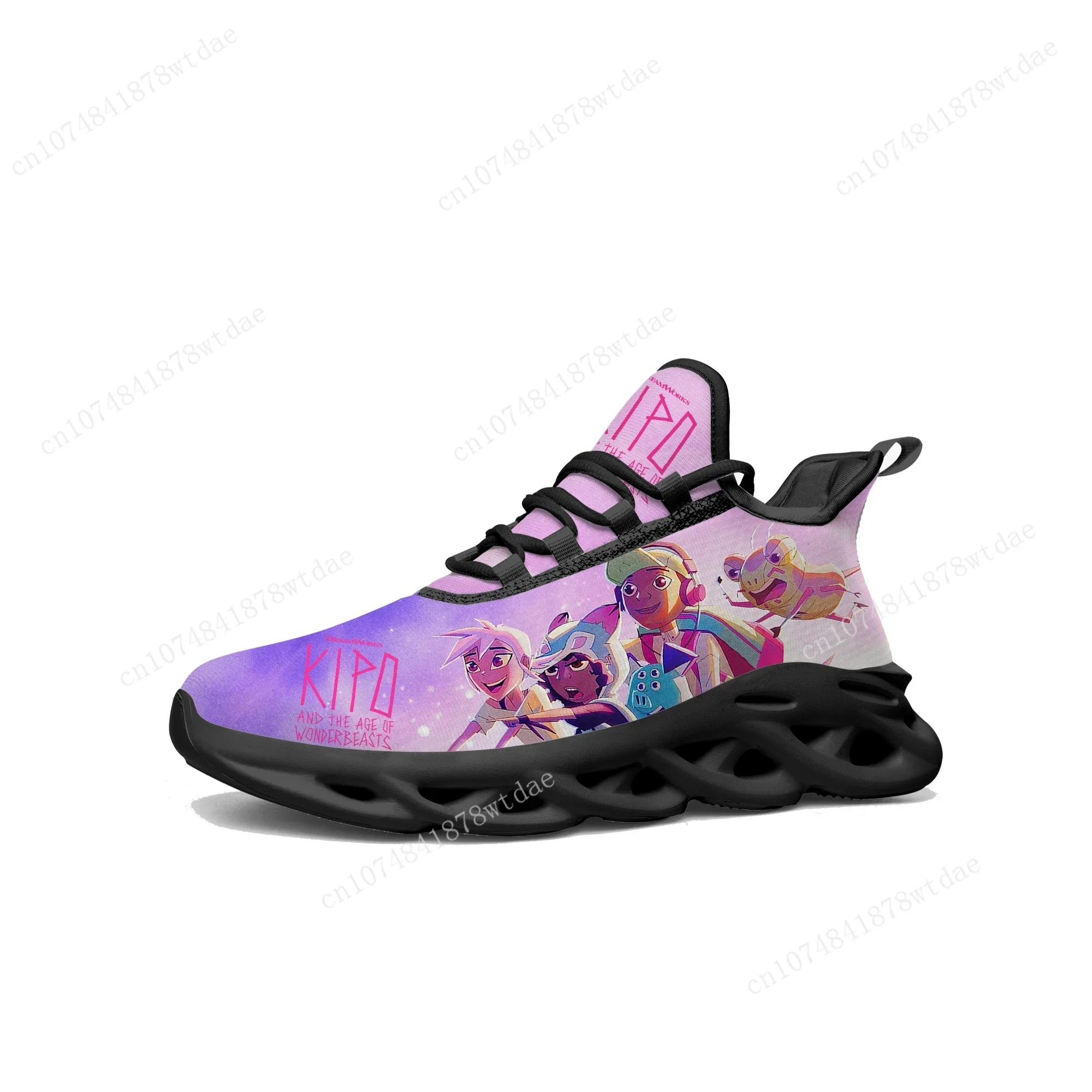 Kipo e The Age Of Wonderbeasts Flats Sneakers, Adulto Adolescente Sports Running Shoes, Custom Lace Up Mesh Footwear, Alta Qualidade