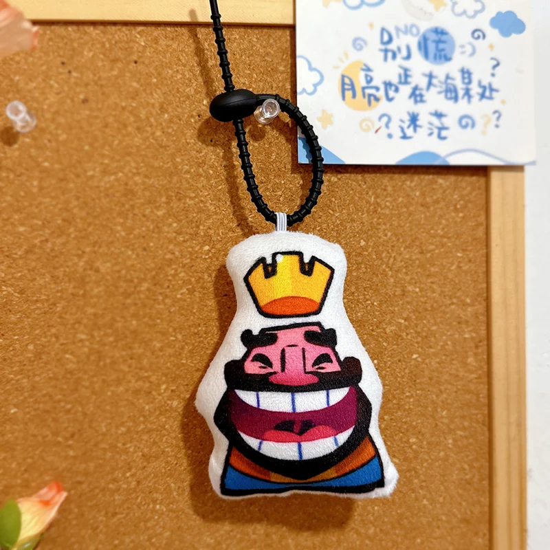 Game surrounding Cotton Figures Clash Royale King Expression Laughter Vocal Doll Pendant Custom Plush Keychain Toys Recordable