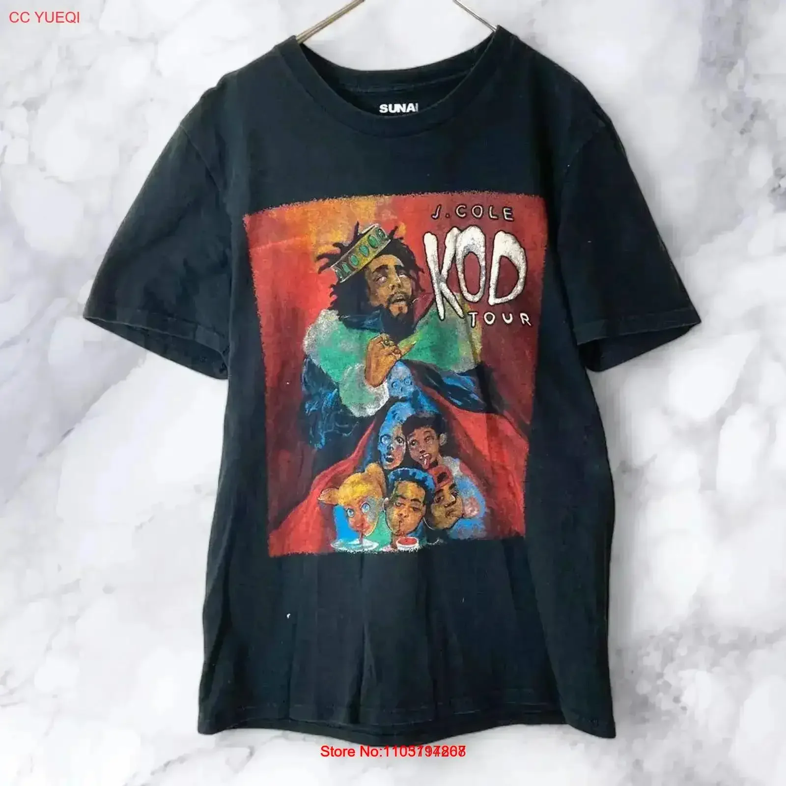 J Cole KOD 90s black T shirt Retro style tee Sizes S 5XL Rap NH17098 vintage Washed Comfortable Slightly homme graphic vintage