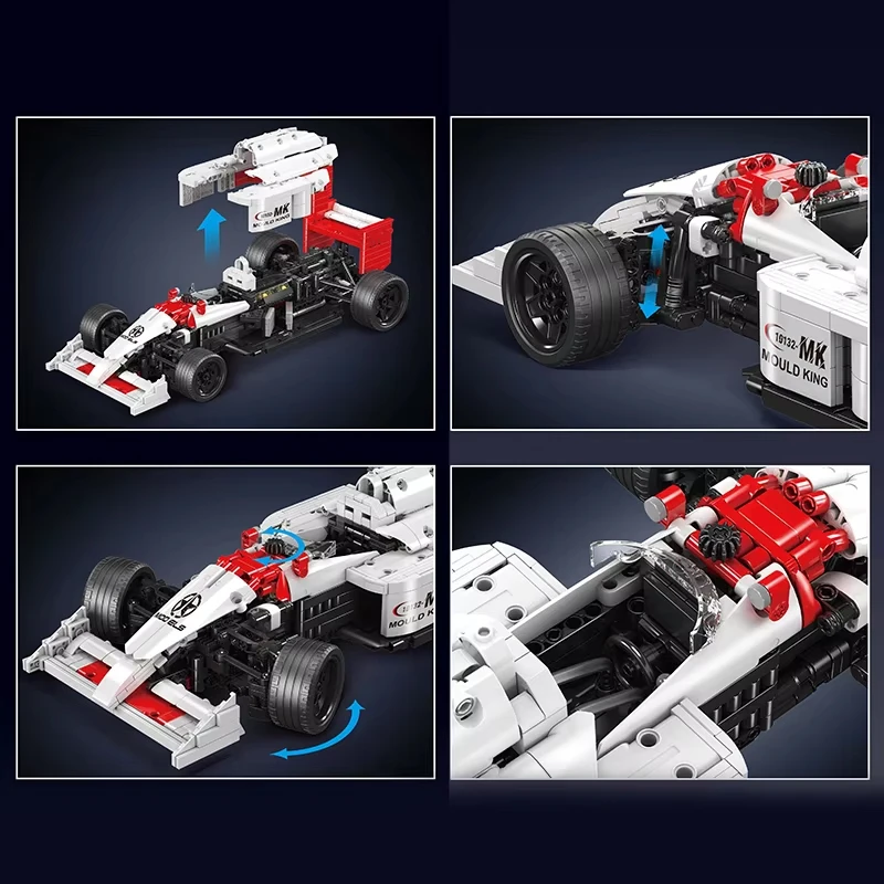 MOULD KING 10132 Technisches Rennwagen-Gebäude Brock The MP414 Formel F1 Rennfahrzeug Ziegelpuzzle-Spielzeug für Kinder Weihnachtsgeschenk