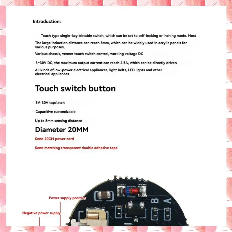 JAJA 3V-30V Jog Latch Touch Key Switch Sensing Modul Bistabil Light Touch Switch LED Light Band Modul