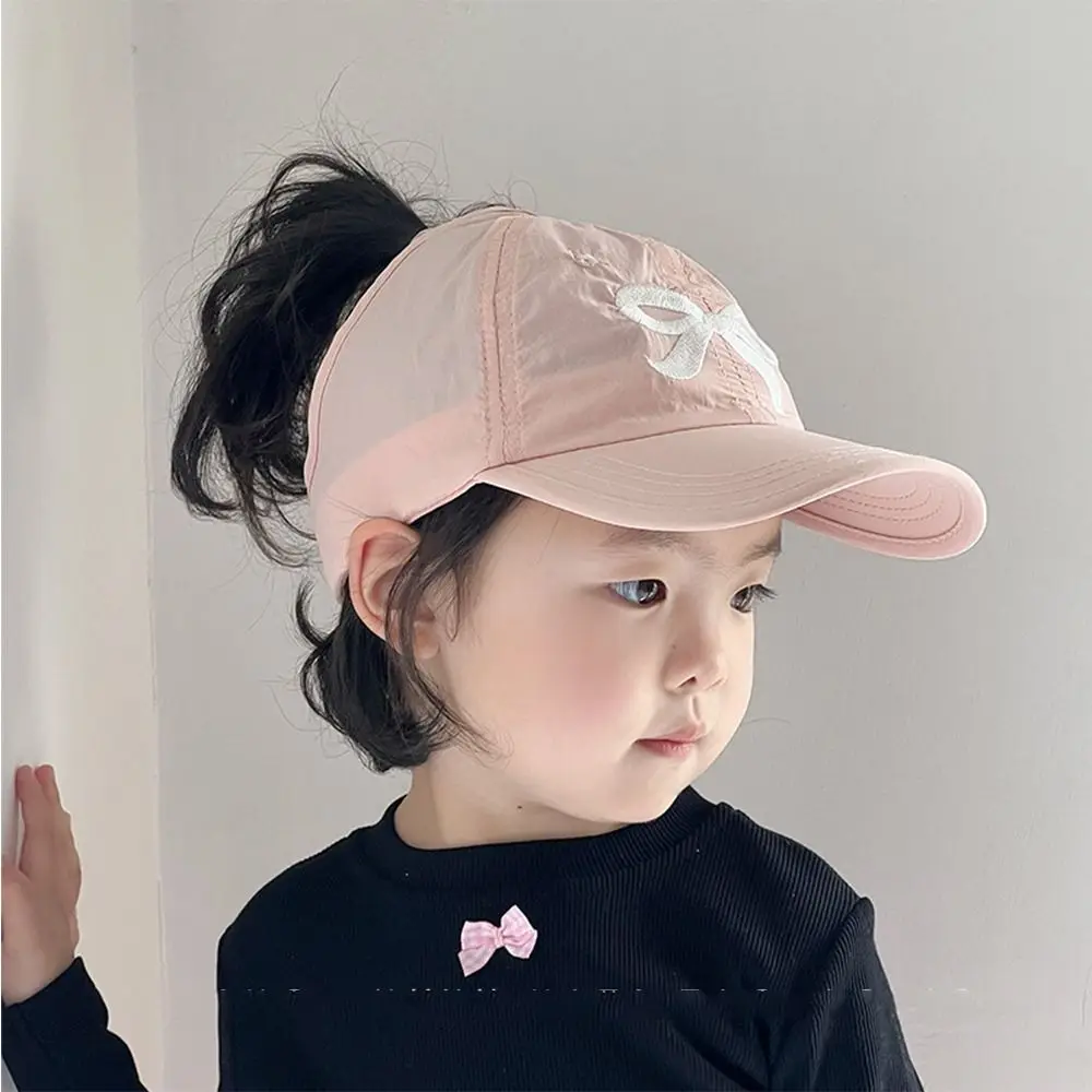 Korean Style Half Empty Top Hat Shading Hat Anti-UV Sun Hat Summer Kid Sunhat No Top Beach Hat Bow Children's Visor Hat Kid