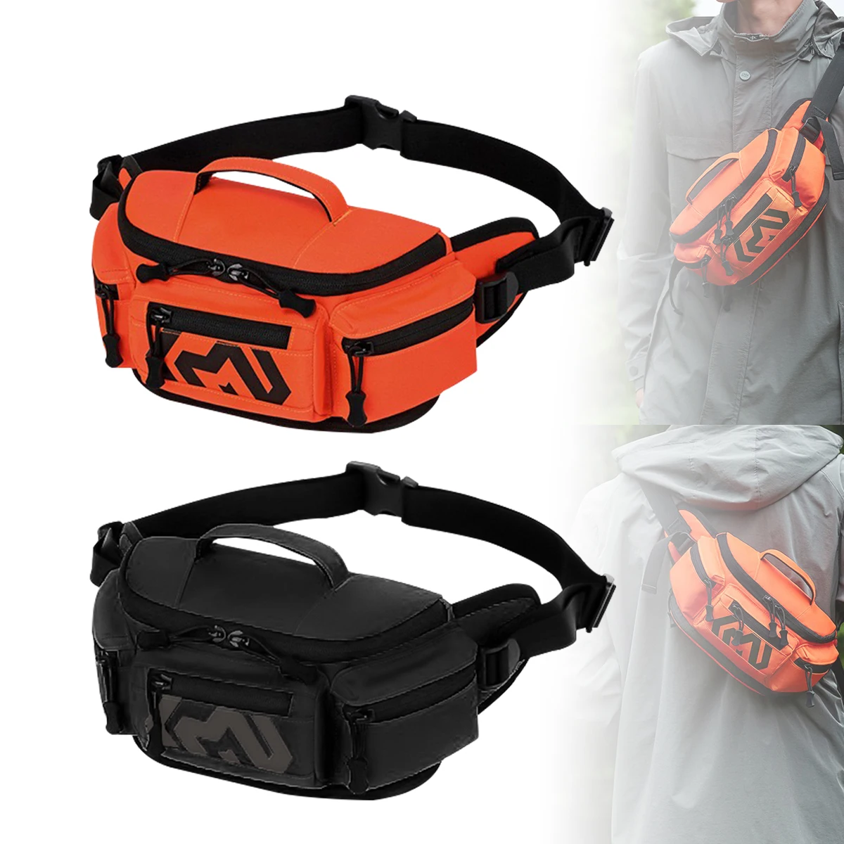 AliExpress SOYAVISION Black/Orange Motorcycle Waist Bag Men Women Waterproof Cycling Racing Purses Waist Pack Leg Bag Waist Motorbike Riding Belt Pack