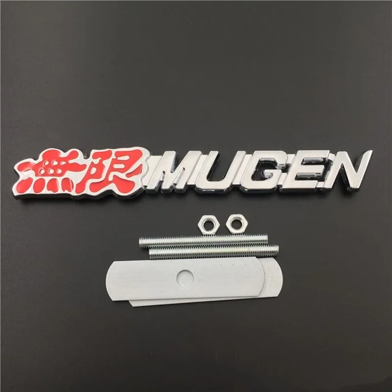 3D Metal Mugen Logo Front Grill Rear Trunk Car Emblem Badge Sticker Decal For Honda Accord Civic CRV Crosstour HRV City Jazz