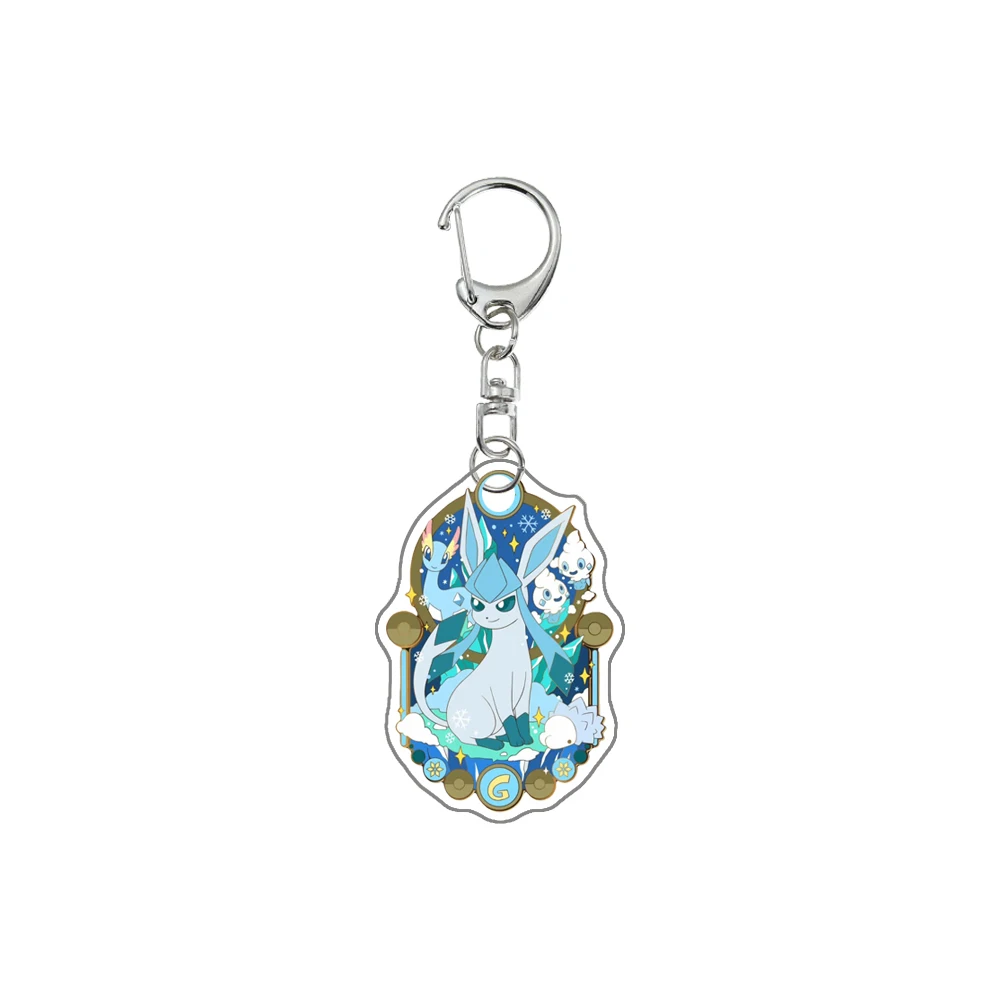 Pokemon Anime Eevee Umbreon Jolteon Leafeon Sylveon Glaceon Flareon Vaporeon Espeon Cartoon Acrylic Keychain Pendant Decoration