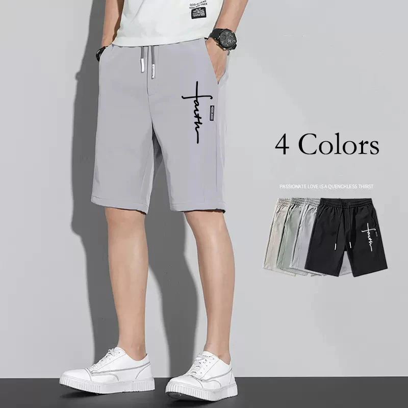 Beach Korean Sports Fitness Solid Pant Breathable Solid Summer Outdoor Men Trousers Shorts Workout Print Training Seaside Pants