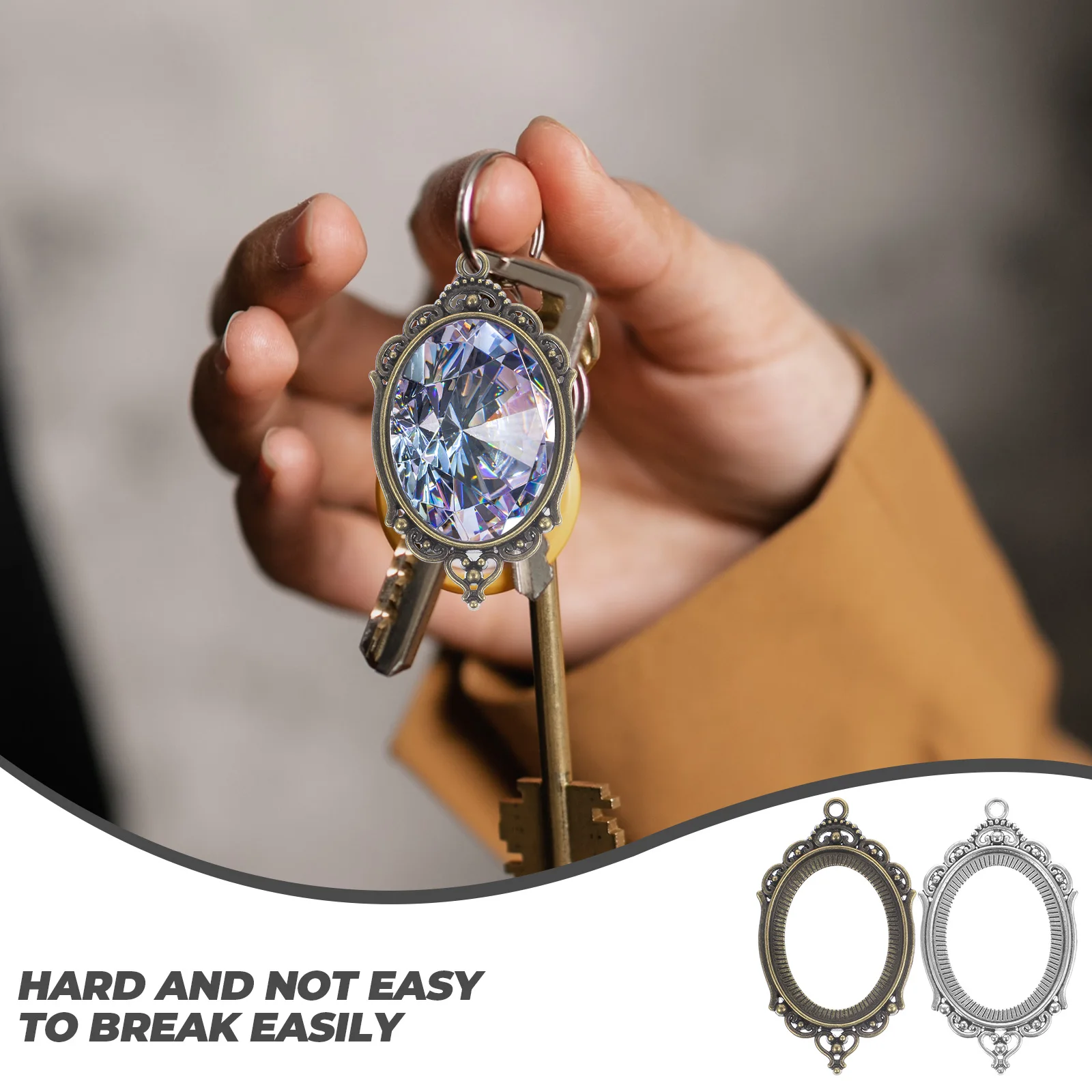 

10pcs Hollow Out Filigree Bezel Blank Alloy Pendant Bases For Diy Jewelry Making Craft Supplies Wedding Bouquet Charms