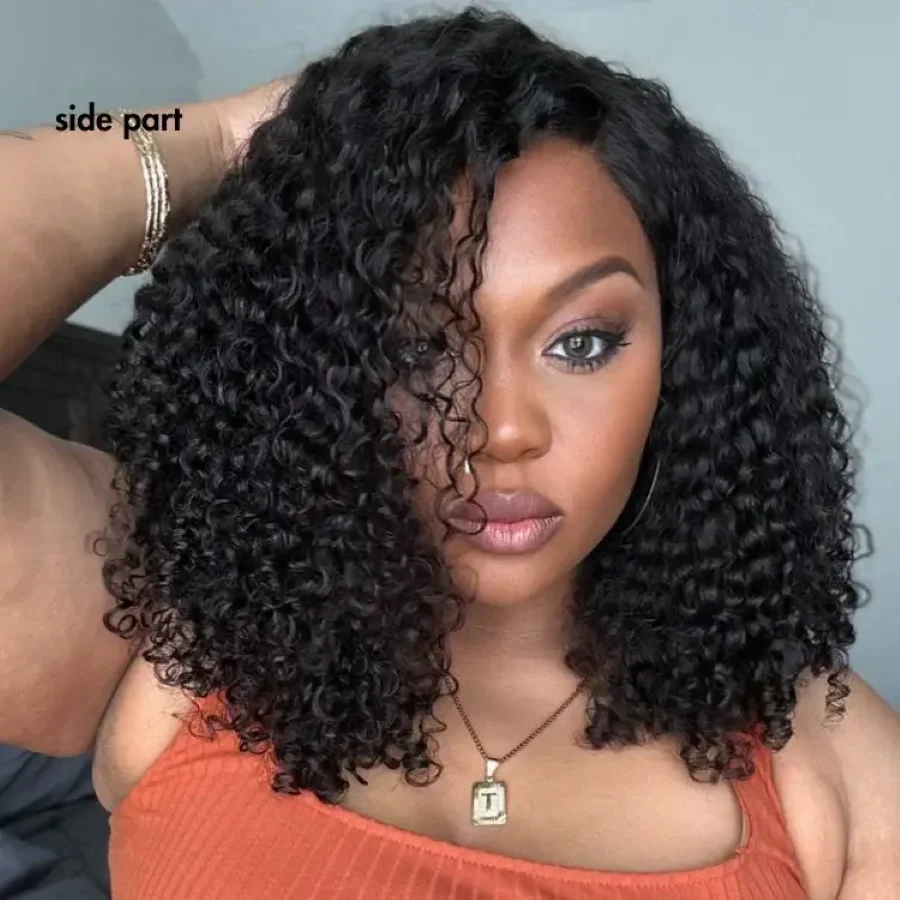 

Парик Jerry Curly Half Wigs без клея, из натуральных волос, 3 в 1, с эффектом объема, 200% плотность, кудрявый парик Kinky Curly.