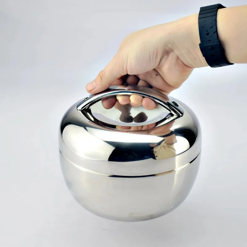 Apple Shape double wall Stainless Steel Lunch Box Bento Food Container Food Storage with tableware Set