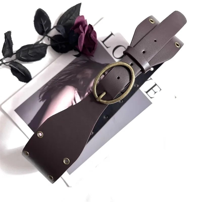 المرأة خمر بو الجلود مشد الإناث Cummerbund معطف حزام الخصر فستان Decration حزام عريض J1598