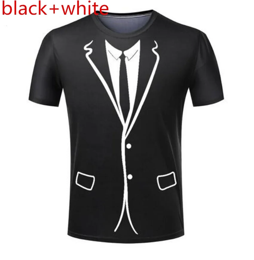 New Fashion Tuxedo Funny Men T Shirts Sports Tees 3D Print Tshirts Casual T-shirt Man Clothing Plus Size Short Sleeve