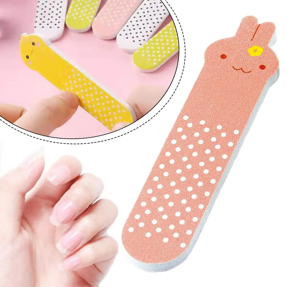 ملفات الأظافر الصغيرة لطيف الحيوان نمط أظافر المخازن المؤقتة ألواح الصنفرة مزدوجة الجانبين مسمار شحذ أداة للمنزل Z9V6