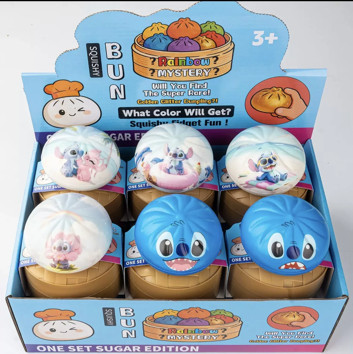 Stitch Stressabbau-Squishy-Spielzeug mit langsamer Rückfederung, Cartoon Dumpling Blind Box, Multi-Expressions-Dekompressionsspielzeug