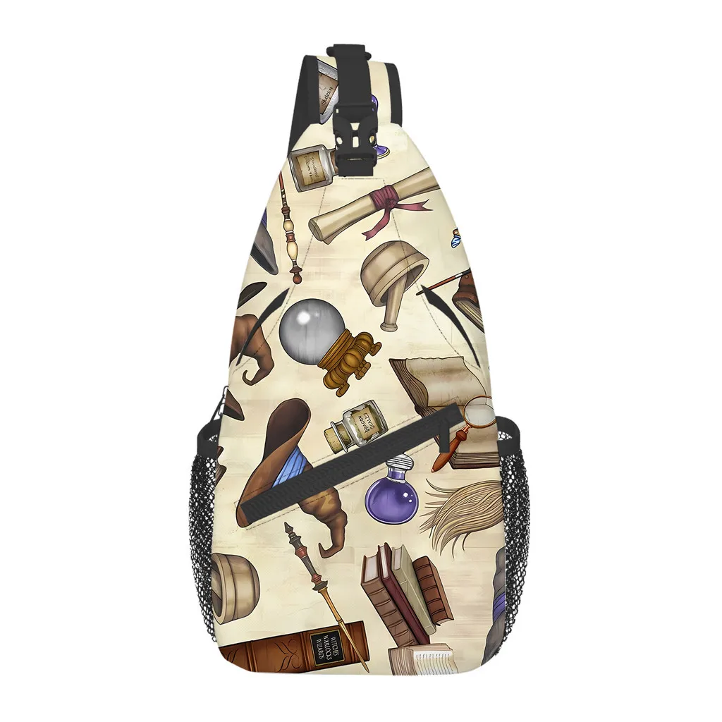 

Witch's Tool Pattern Chest Bag for Boy/Girls Best Children Gift 3D Cartoon Large Capacity Outdoor Sports Leisure Fitness Bag