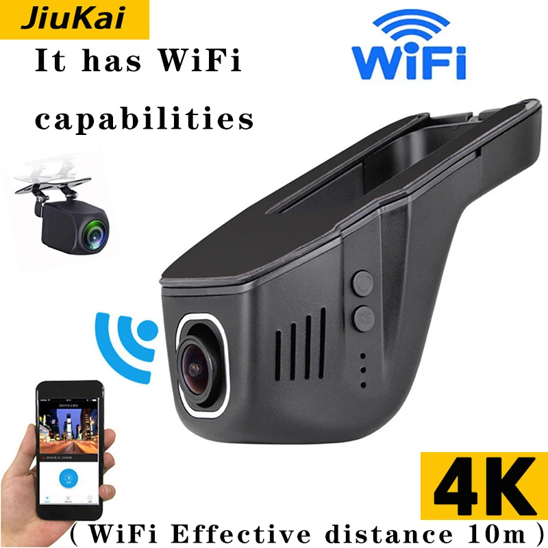 

Dash Cam Universal Wifi Vehicle DVR Camera Full HD 4K Front and Rear Lens Night Vision Application English Recessive Recorder