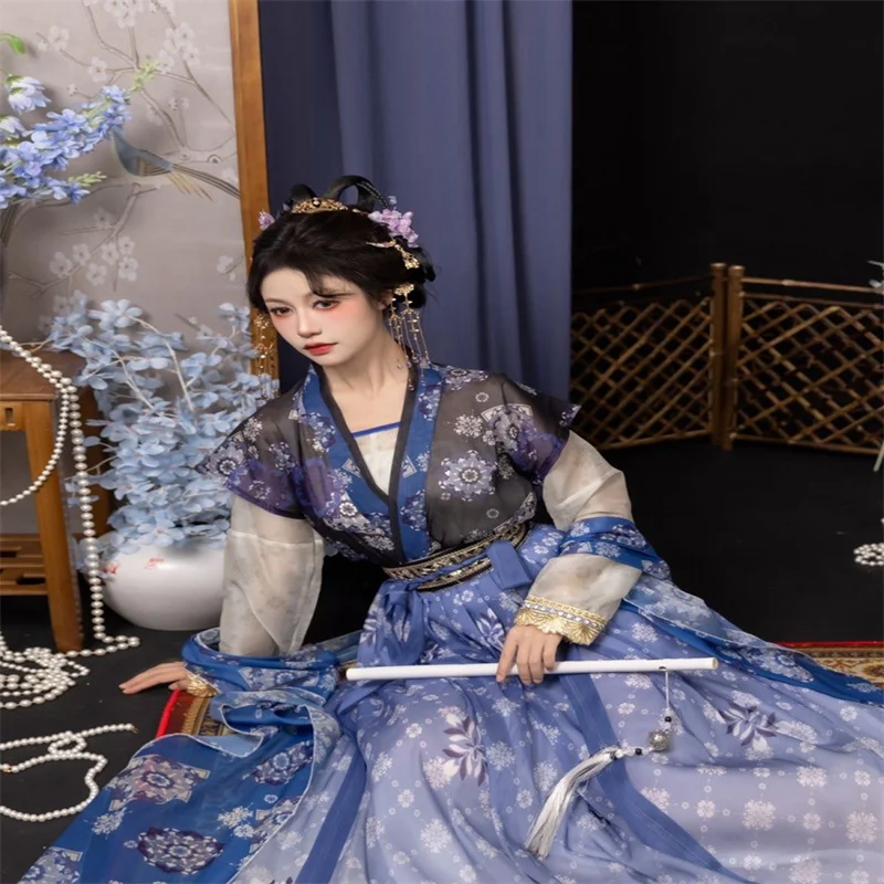 Chinese Traditional Hanfu Costume Woman Ancient Han Dynasty Dress Oriental Princess Dress Lady Elegance Tang Dynasty Dance Wear