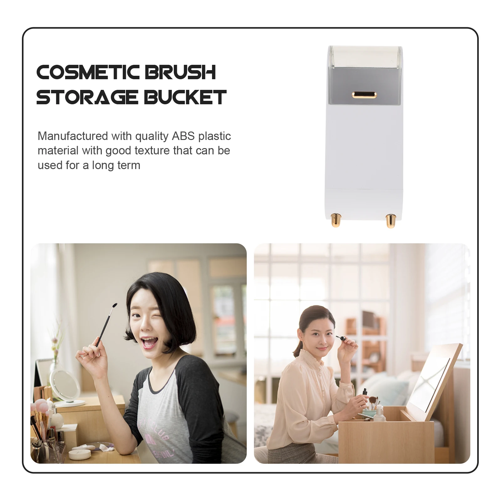 

Makeup Brush Bucket Beauty Brush Box Eyebrow Pencil Holder ganizer Storage Container Stylish Design ABS Plastic Long