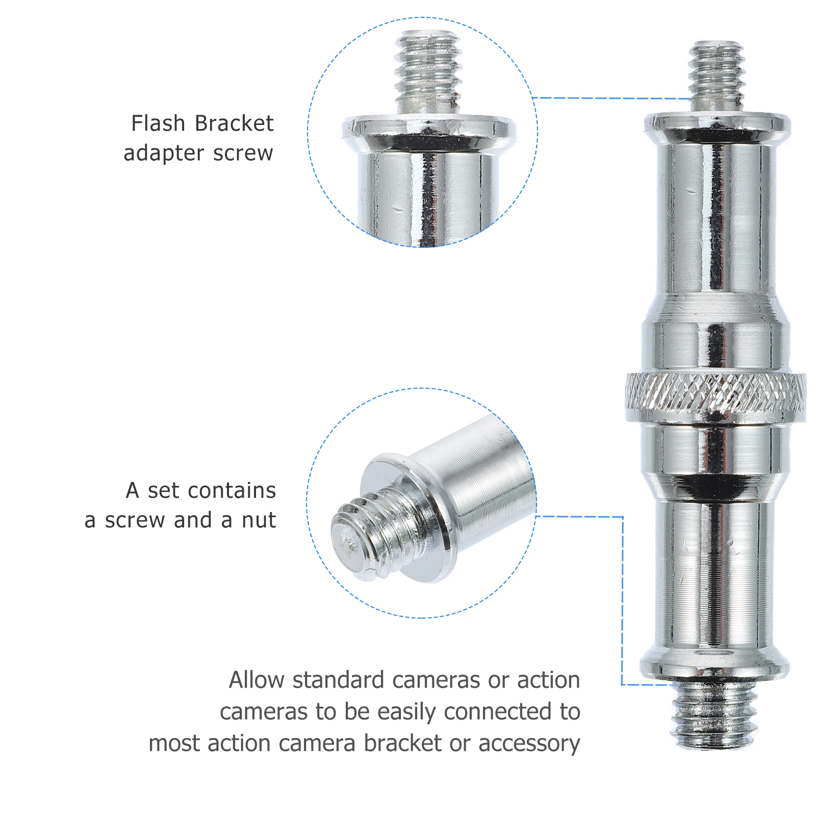 

2 Sets Plate Convert Screw Cap Spigot Chargeable Silver Aluminum Alloy Threaded Adapter
