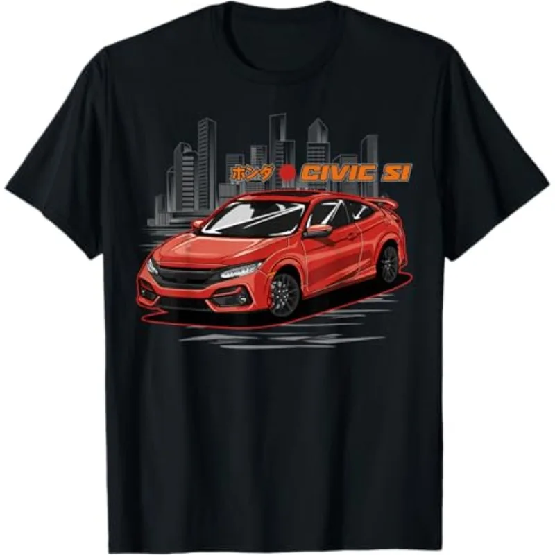 

Honda Men's and Women's T-shirts Racing Motorcycle Cultural Shirts Summer New Civic Si JDM Trend Retro Cycling Short Sleeves