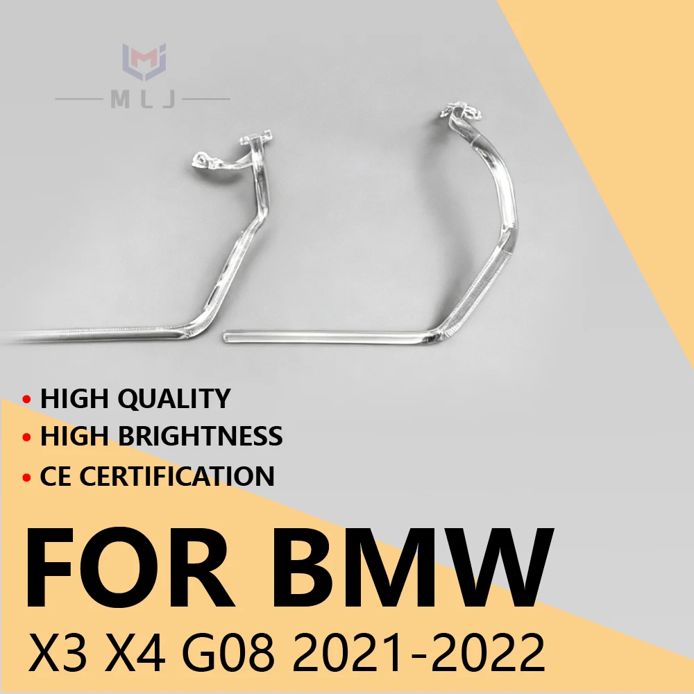 

For BMW X3 X4 New G08 G02 2021-2022 Car Headlight DRL Strip Light Guide Plate Daytime Running Light Car Accessories Angel Eyes