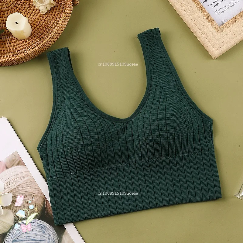 New Women Seamless Sports Crop Top Sexy Bra Female Tube Tops Home Base Tank Sleeveless Camis Lingerie Underwear Lencería