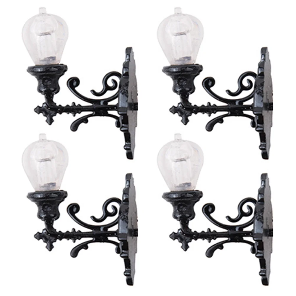 

4 Pcs Mini Chandelier Toy Dollhouse Wall Light Miniature Figurines For Crafts Sand Table Sconce Lamp