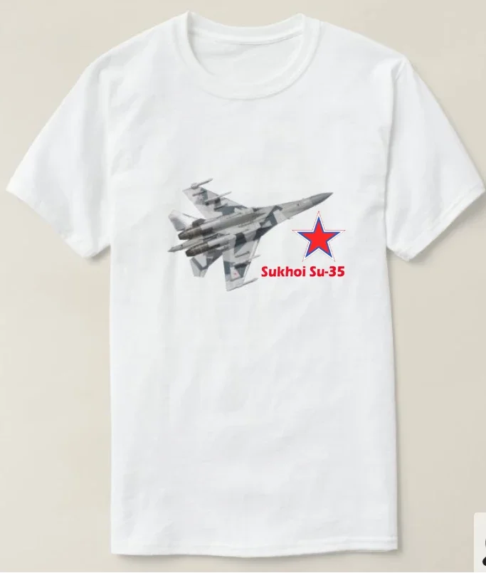 Summer Cotton Short Sleeve O-Neck Mens T Shirt New S-5xl Russian Air Force Sukhoi Super Su-35 Flanker Fighter T-Shirt. harajuku