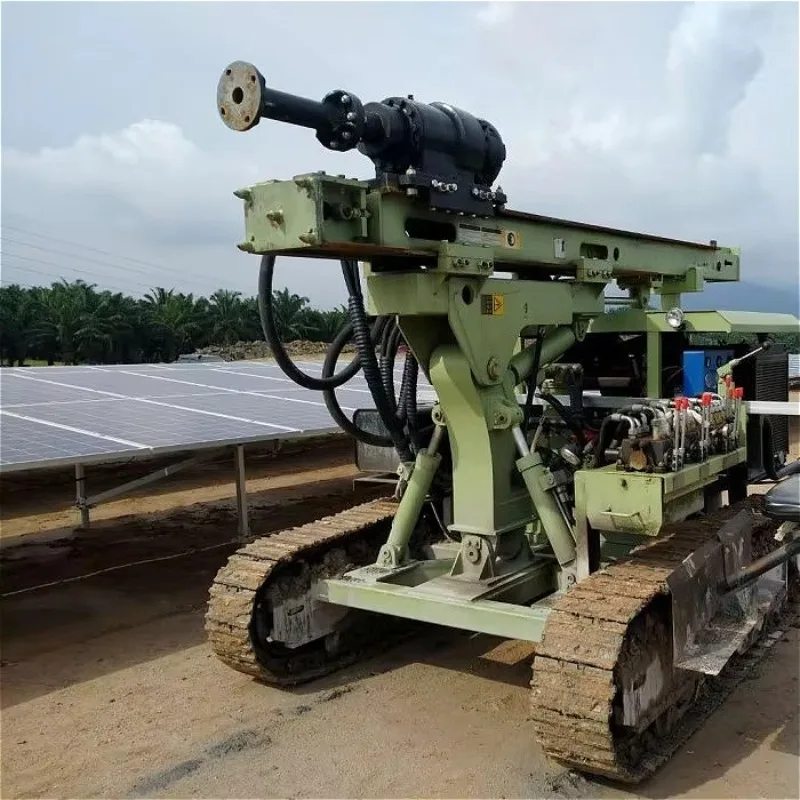 Hydraulic Photovoltaic Pile Driver Rugged Tracked Vehicle For Screw Anchor Piling In Photovoltaic Farm Development Project