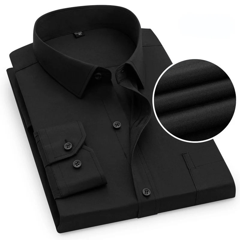 Heißer Verkauf männer Sozialen Hemd Langarm Business Casual Slim Fit Solide Formale Weiße Kleid Shirts Männer Kleidung Plus Größe 7XL 6XL