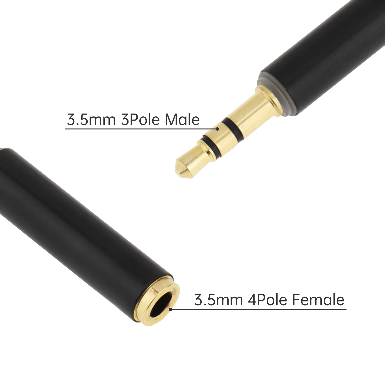 Berlapis Emas 3.5Mm Audio Adapter Converter TRS Laki-laki Ke Perempuan TRRS Stereo 3 Tiang untuk 4 Tiang Adaptor Audio konektor untuk Mikrofon