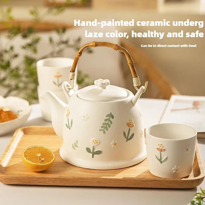 Small daisy brewing teapot set brewing teapot new wedding gift souvenir tea set gift box
