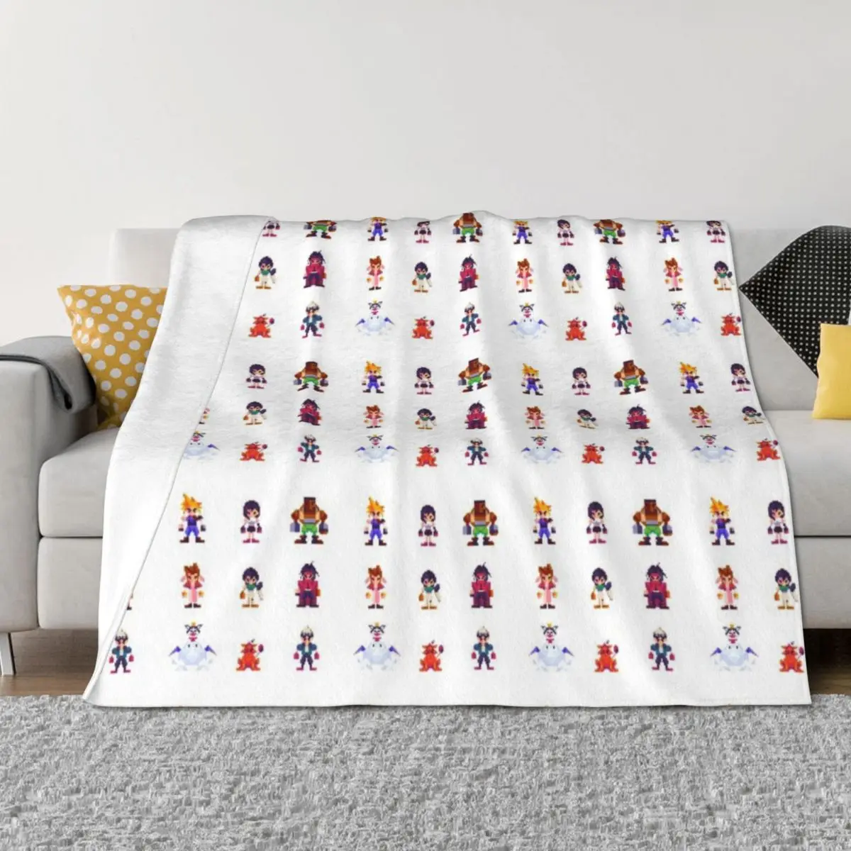 

FF7 Pixel Character Throw Blanket Decorative Sofas Fashion Sofas for winter For Baby Blankets