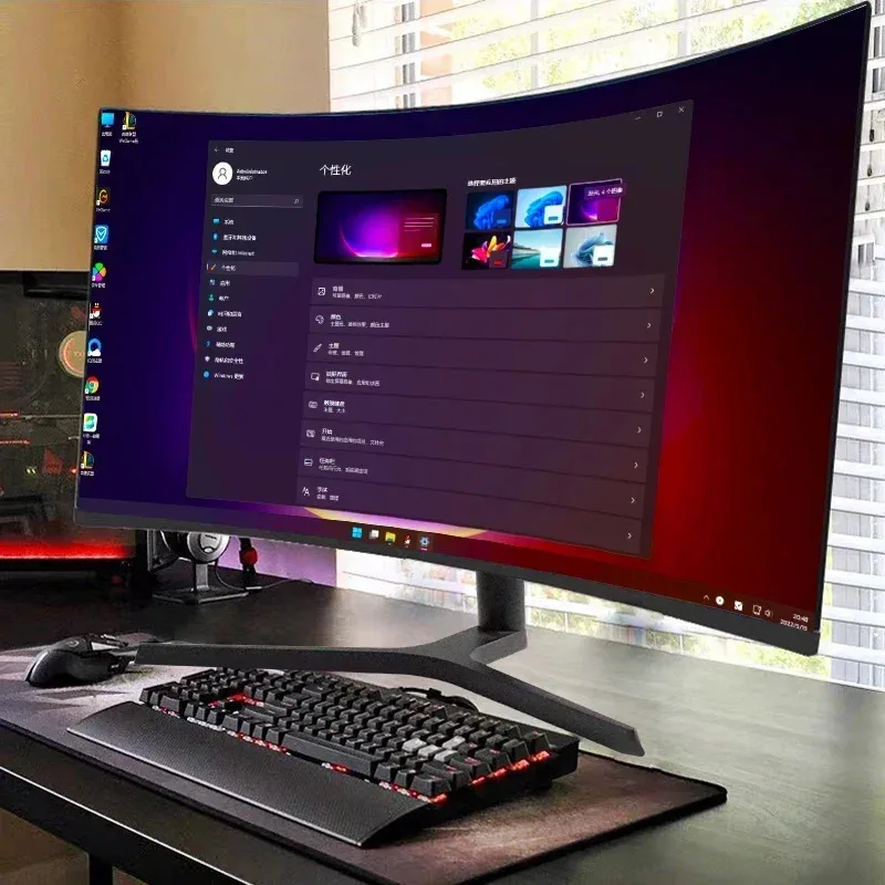 Monitor LCD da gioco con risoluzione 1080p Monitor da gioco con schermo curvo Monitor per computer da 32 pollici